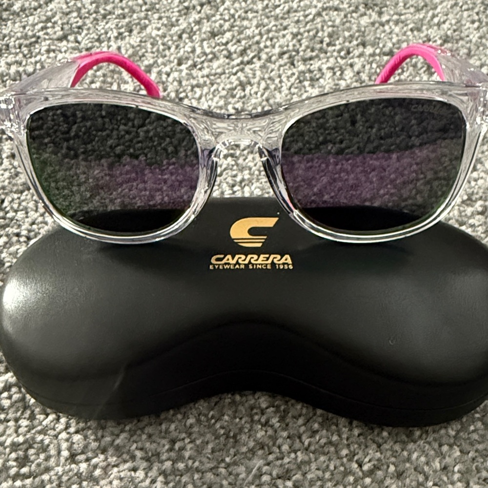 Carrera Transparent Sunglasses with Pink Highlights